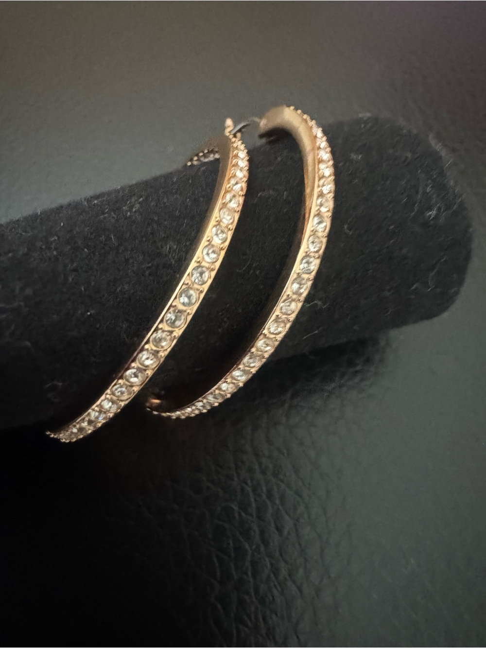 Swarovski Rose Gold Crystal Hoop Earrings
